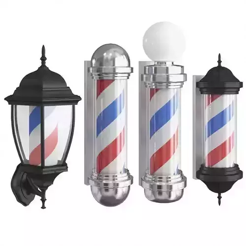 Barbershop Lamps 3D model