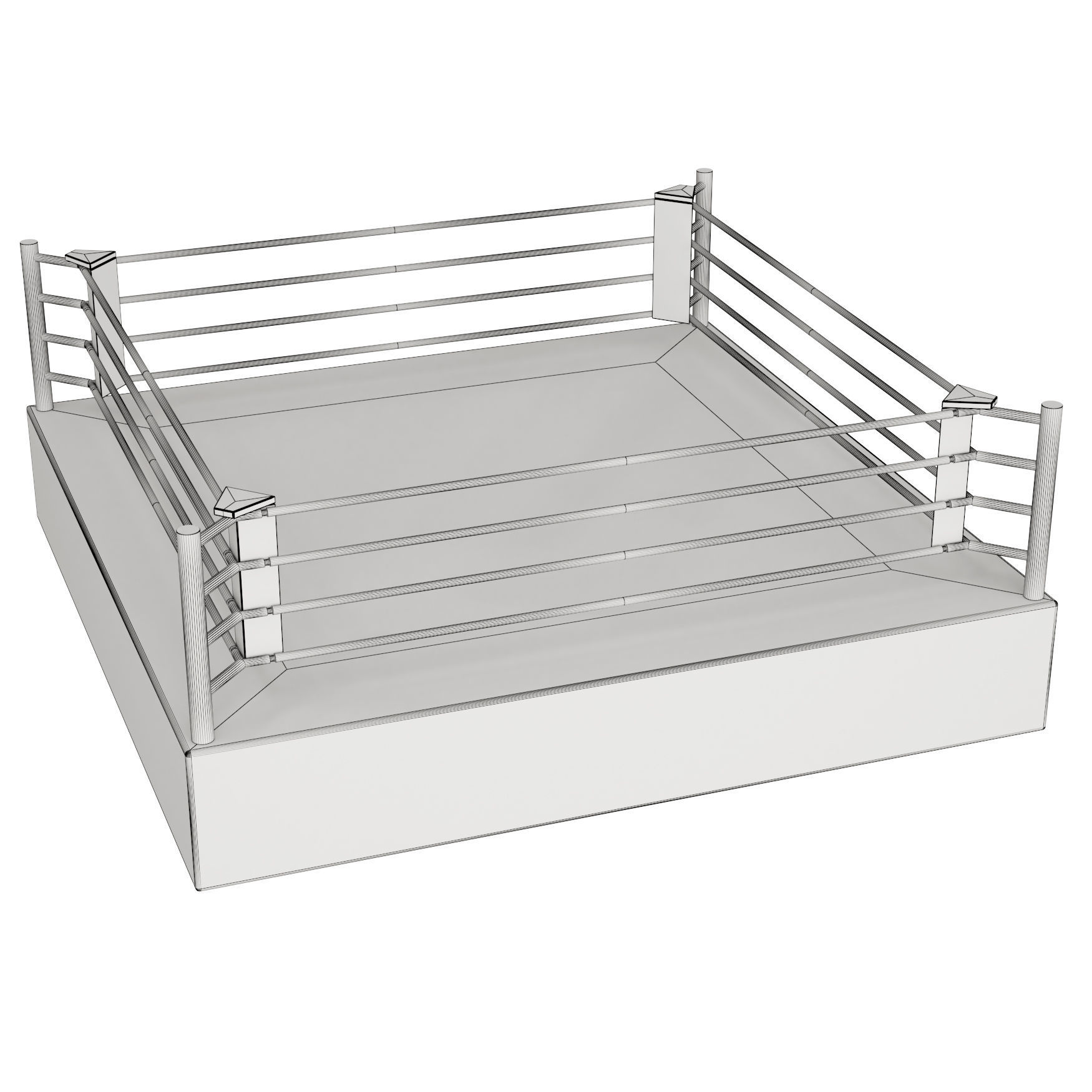 Boxing ring 3D model_1