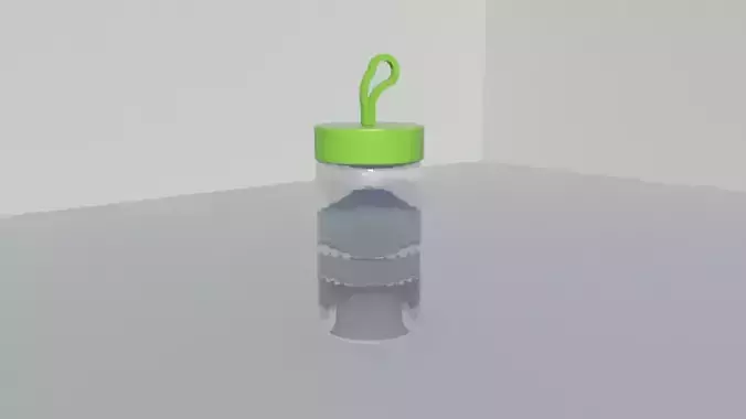 Transparent Glass Flask 3D Model