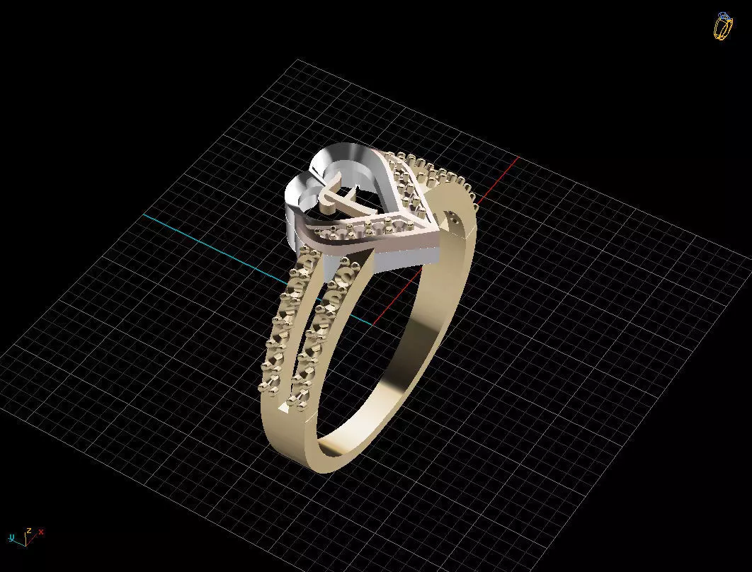 F Alphabet Ring 3D print model_0