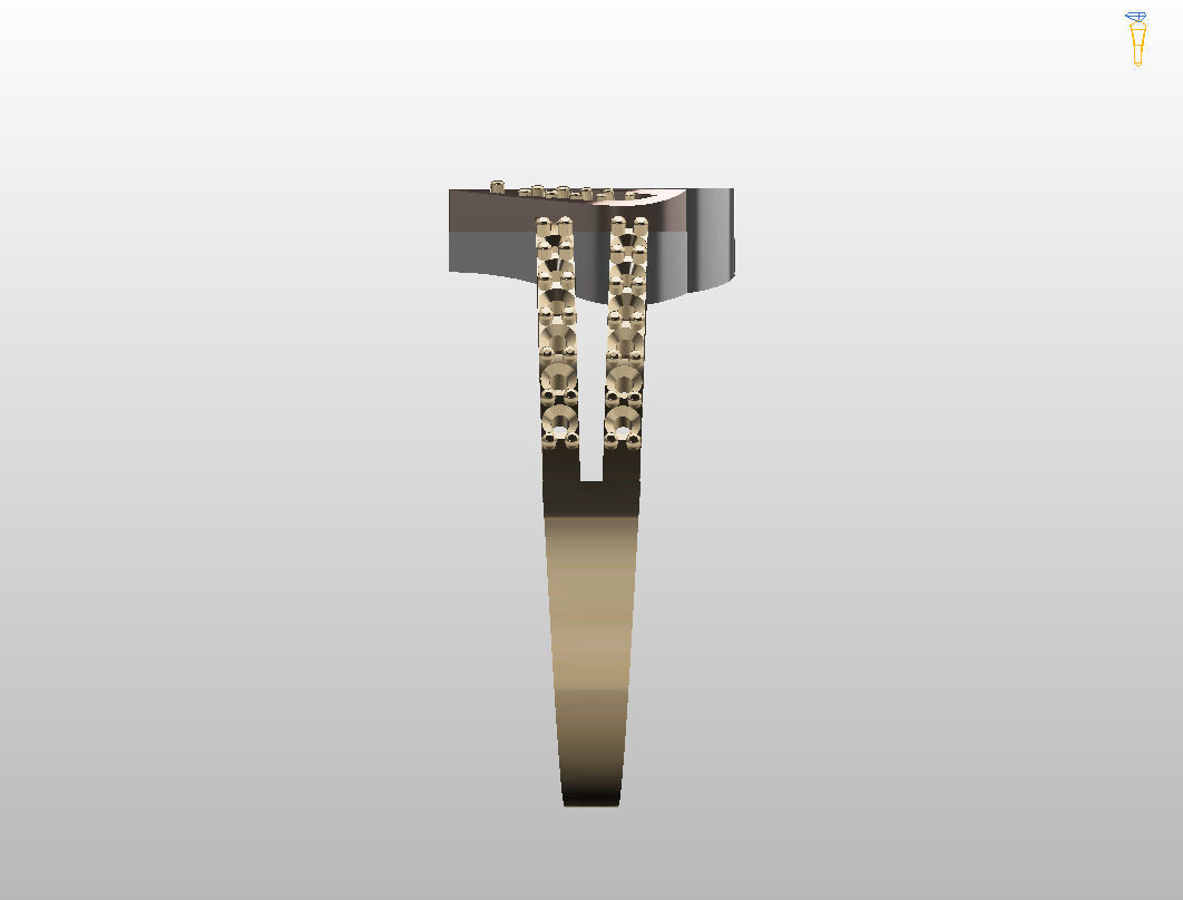 F Alphabet Ring 3D print model_2