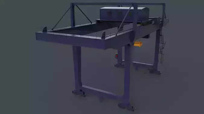 PBR Rail Mounted Gantry Crane RMG V2 - Blue Dark Low-poly 3D model