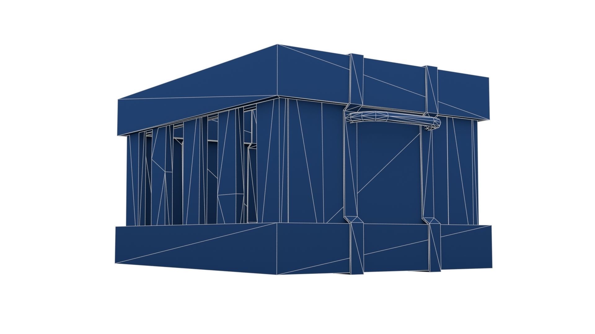 Ancient Wooden Box 1 Low-poly 3D model_29