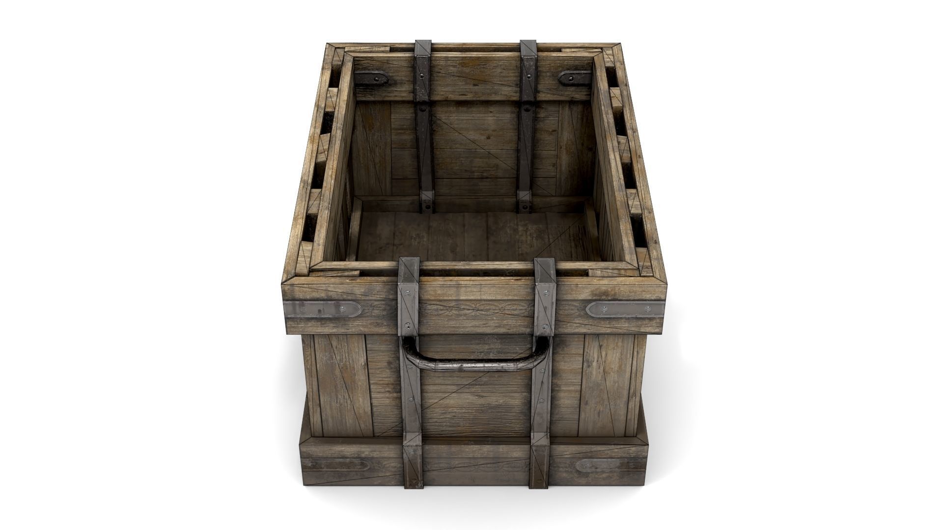 Ancient Wooden Box 1 Low-poly 3D model_17