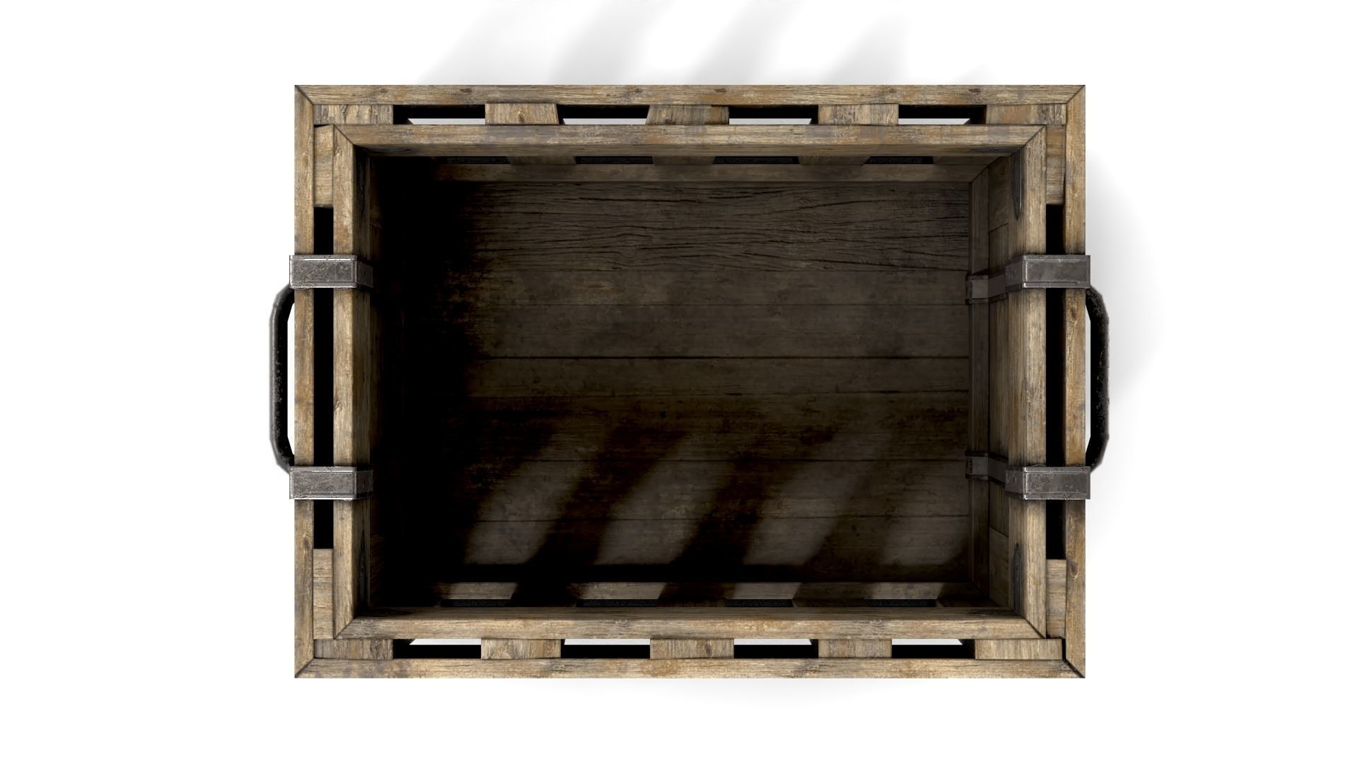 Ancient Wooden Box 1 Low-poly 3D model_4