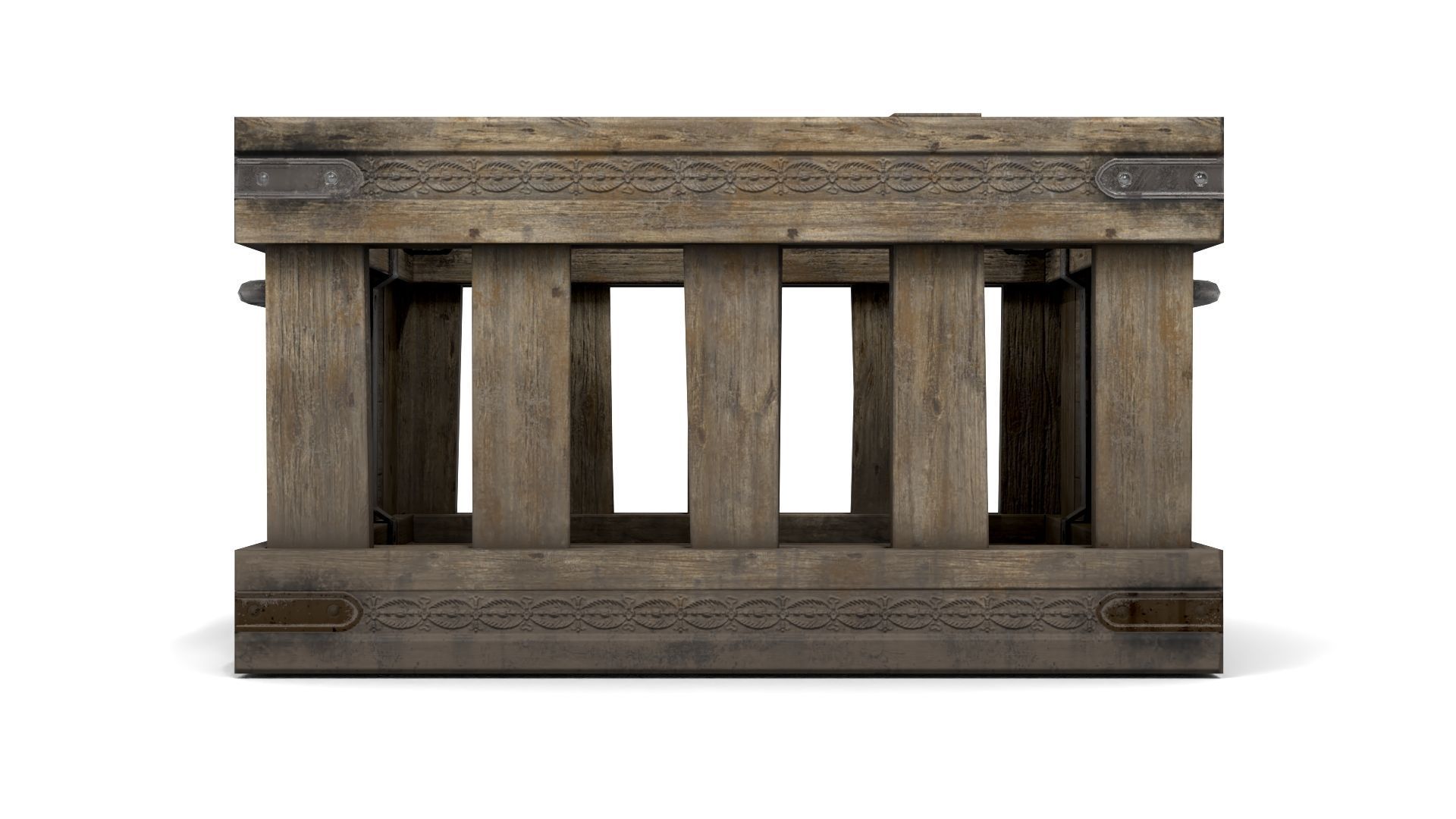 Ancient Wooden Box 1 Low-poly 3D model_5