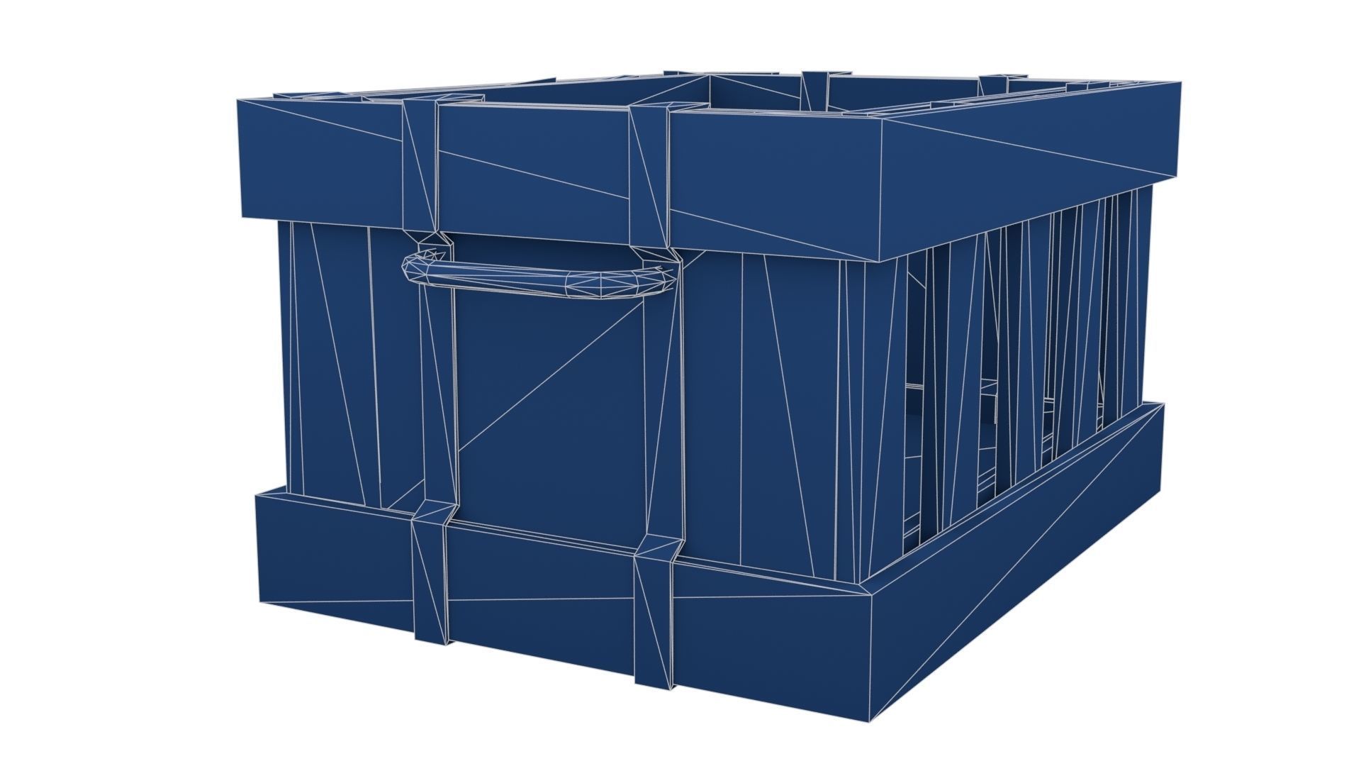 Ancient Wooden Box 1 Low-poly 3D model_28