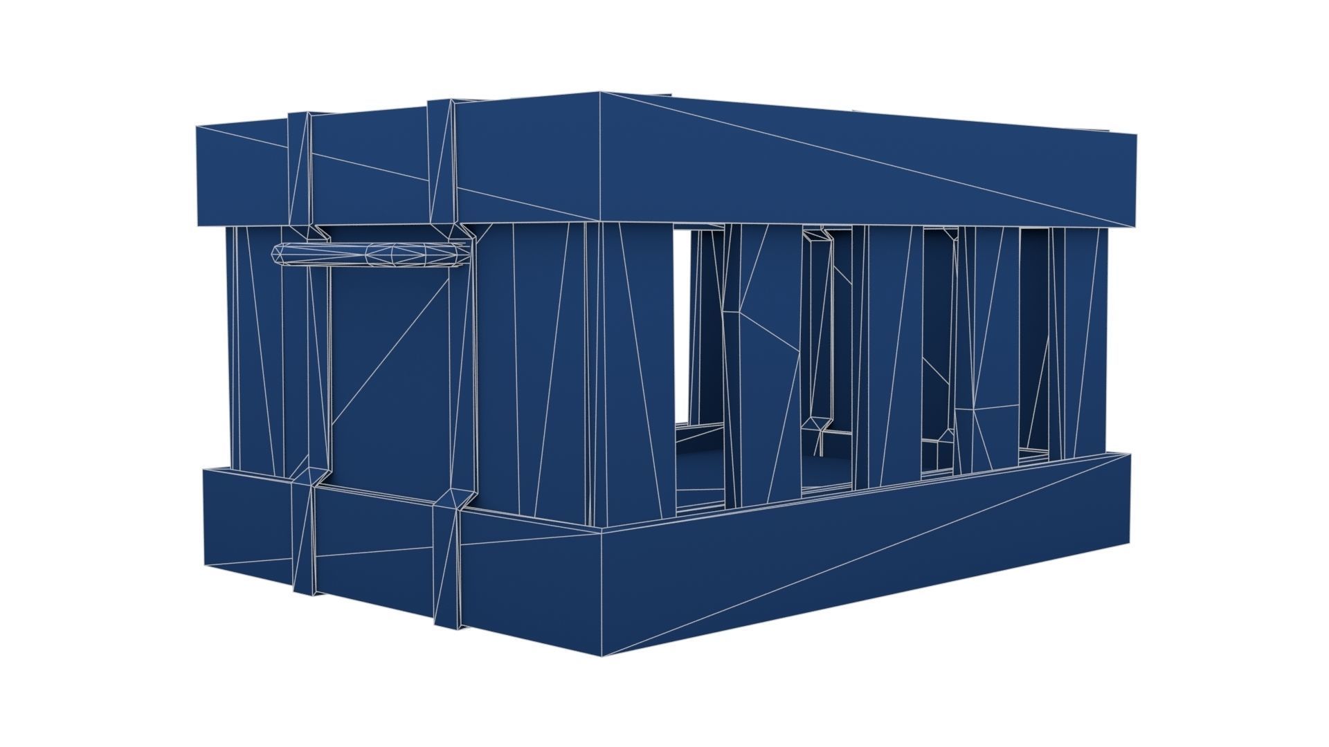 Ancient Wooden Box 1 Low-poly 3D model_26