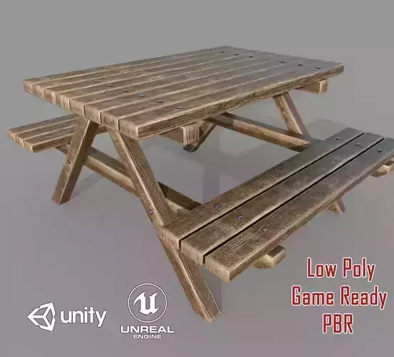 Wooden Picnic Table PBR - 1