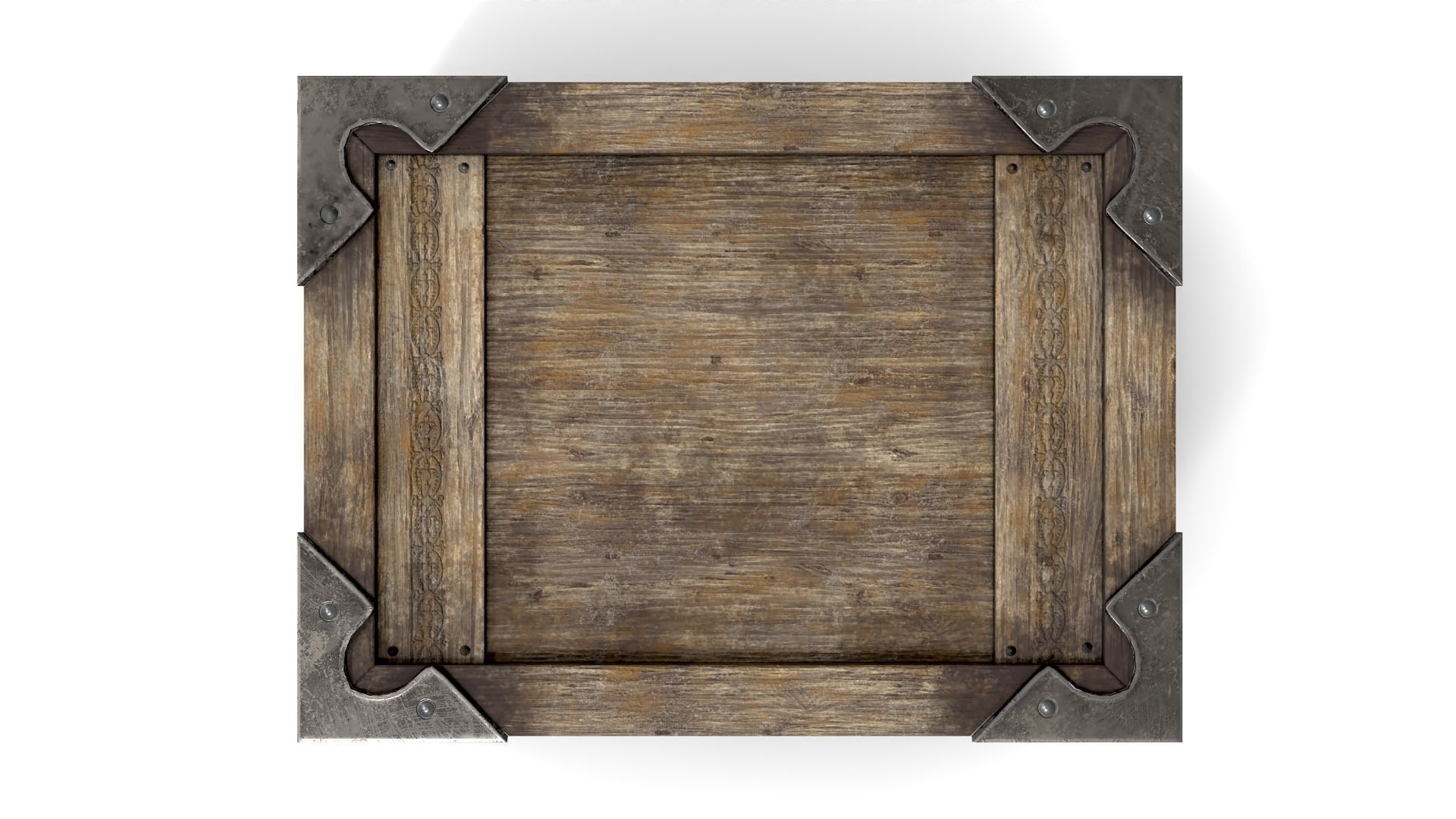 Ancient Wooden Box 2 Low-poly 3D model_4