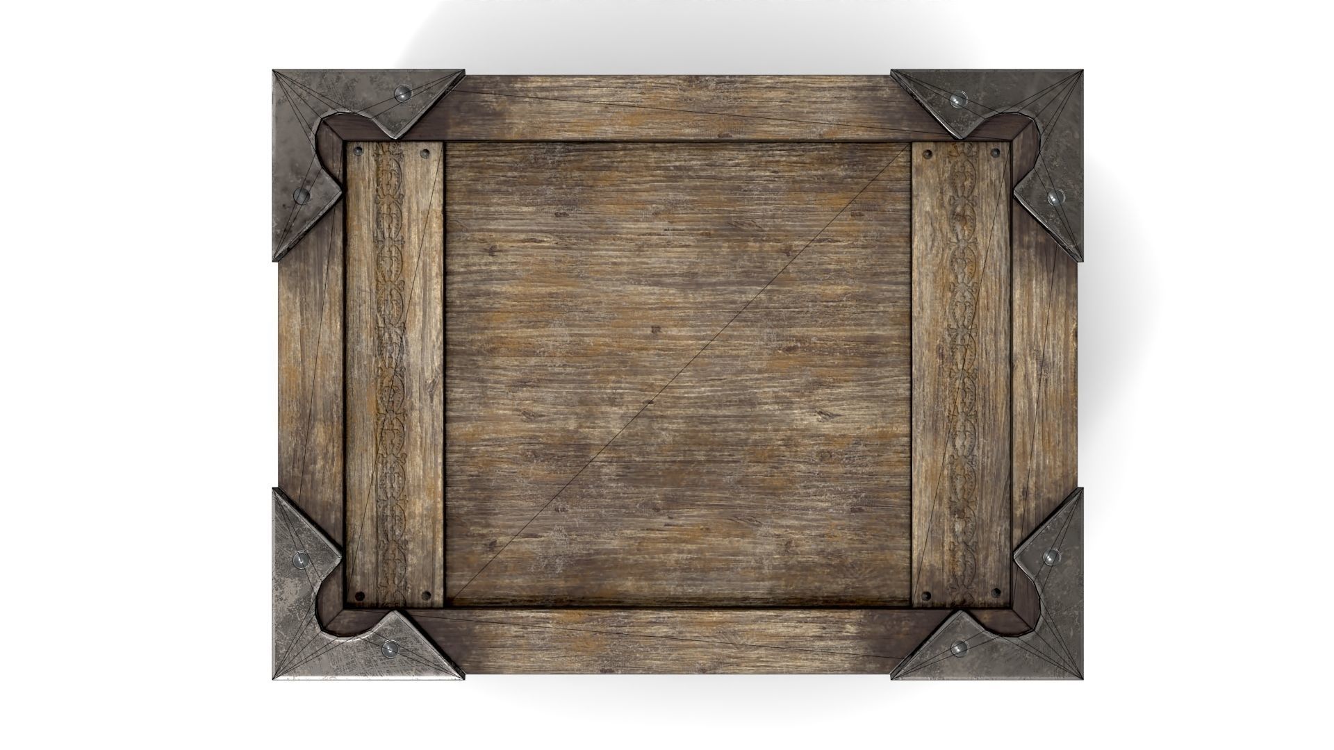 Ancient Wooden Box 2 Low-poly 3D model_14