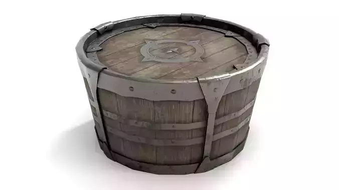 Ancient Wooden Barrel Low-poly 3D model Ancient Wooden Barrel Low-poly 3D model