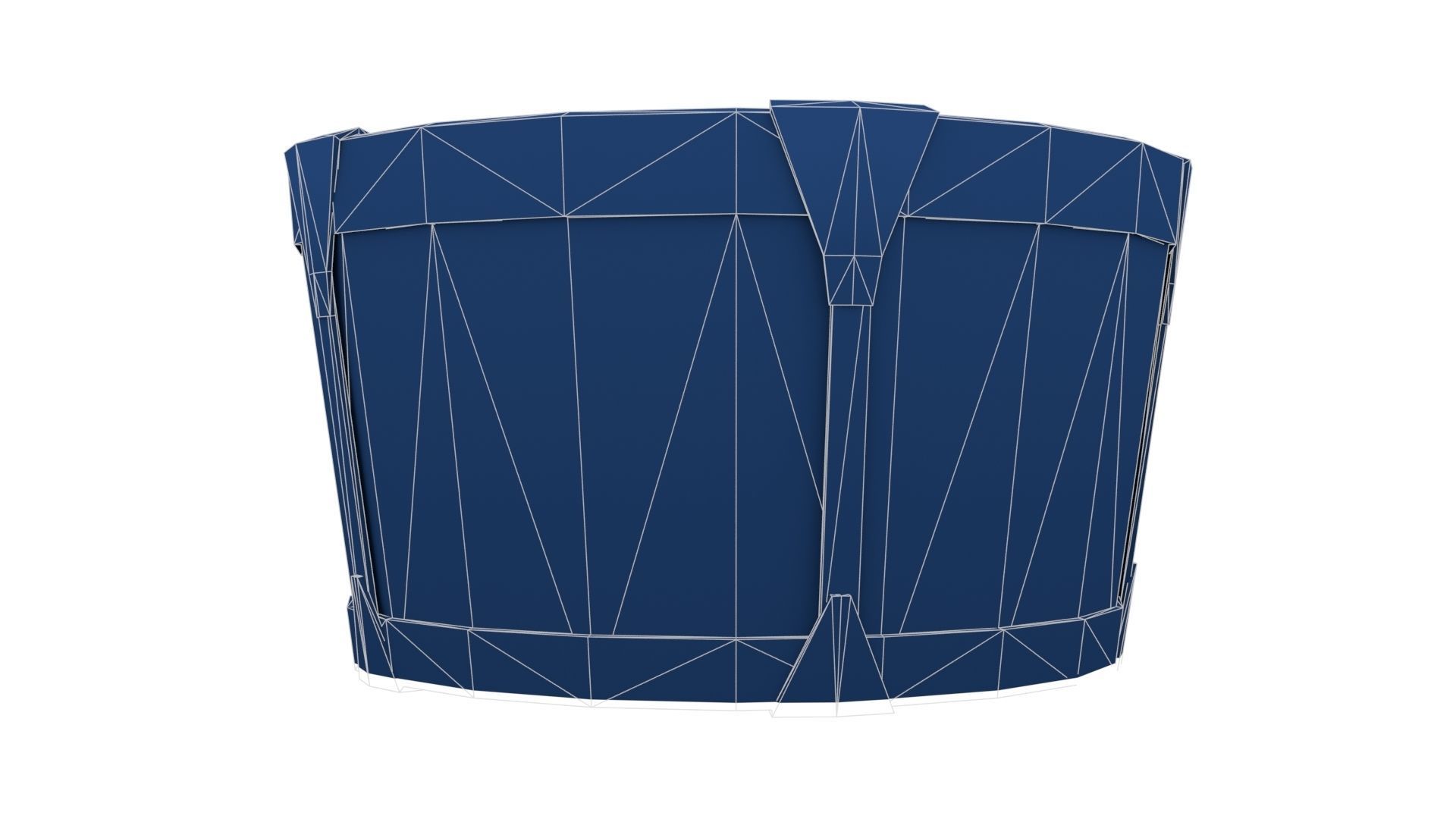 Ancient Wooden Barrel Low-poly 3D model_23