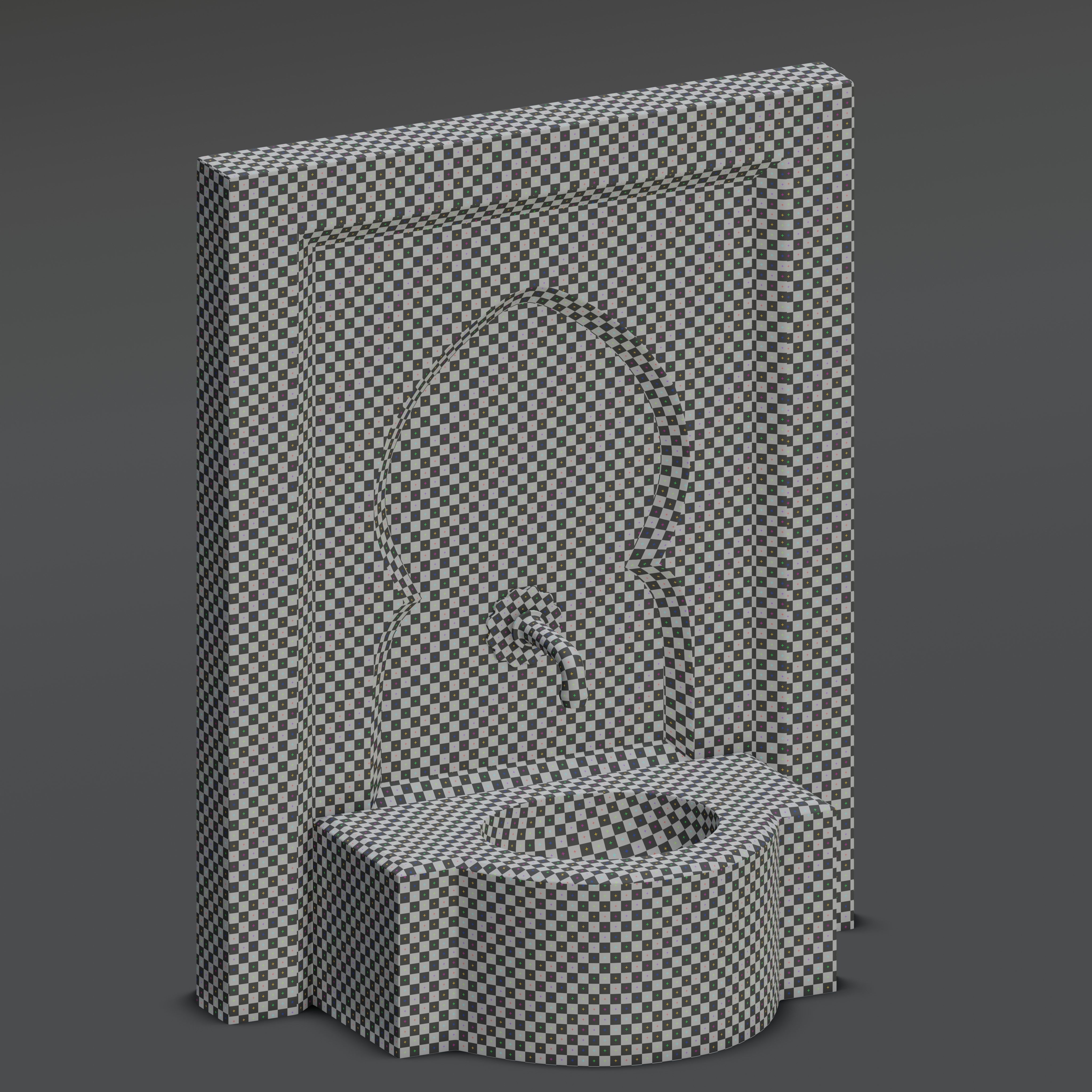 Traditional Moroccan mosaic fountain 3D model_12