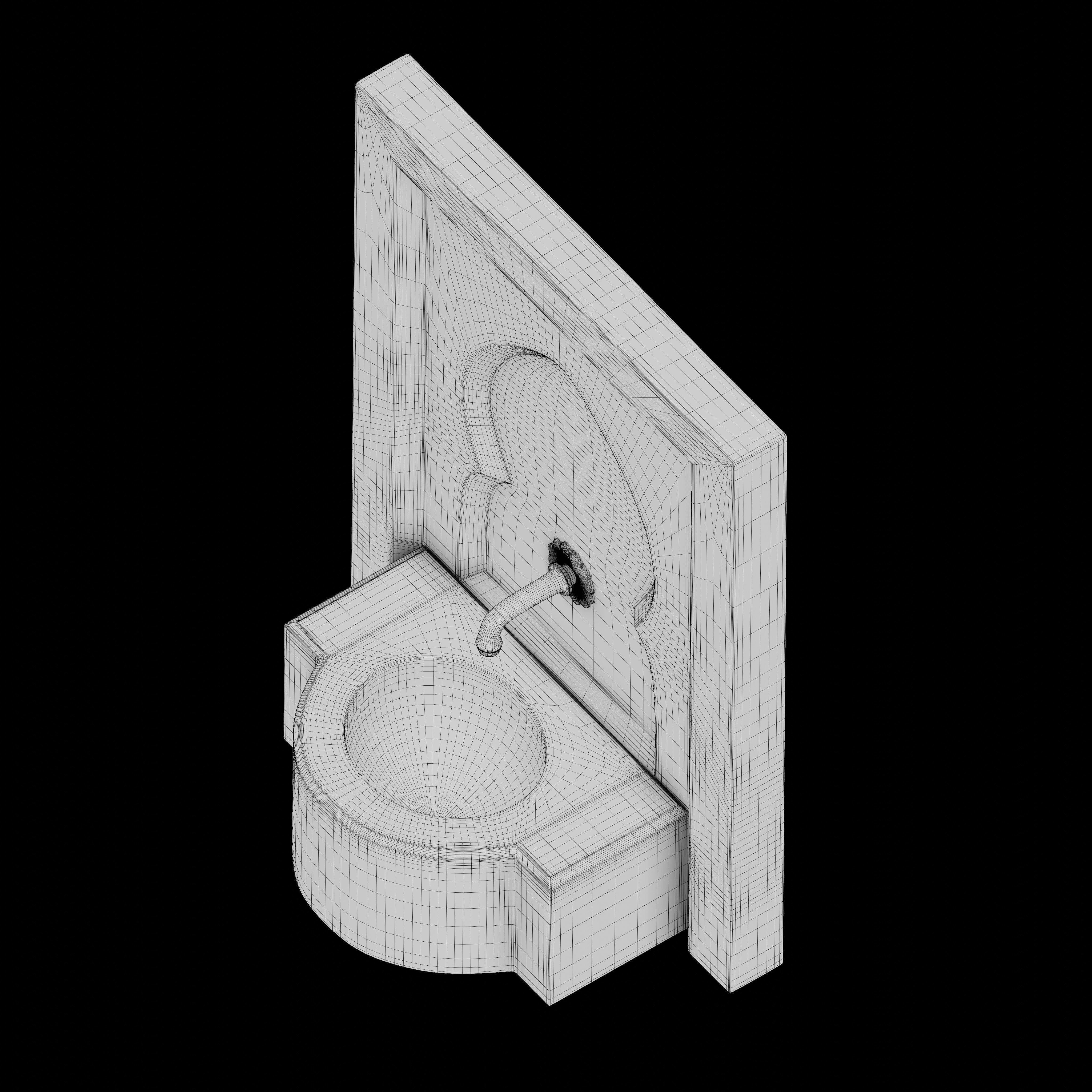 Traditional Moroccan mosaic fountain 3D model_7