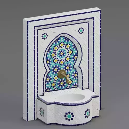 Traditional Moroccan mosaic fountain