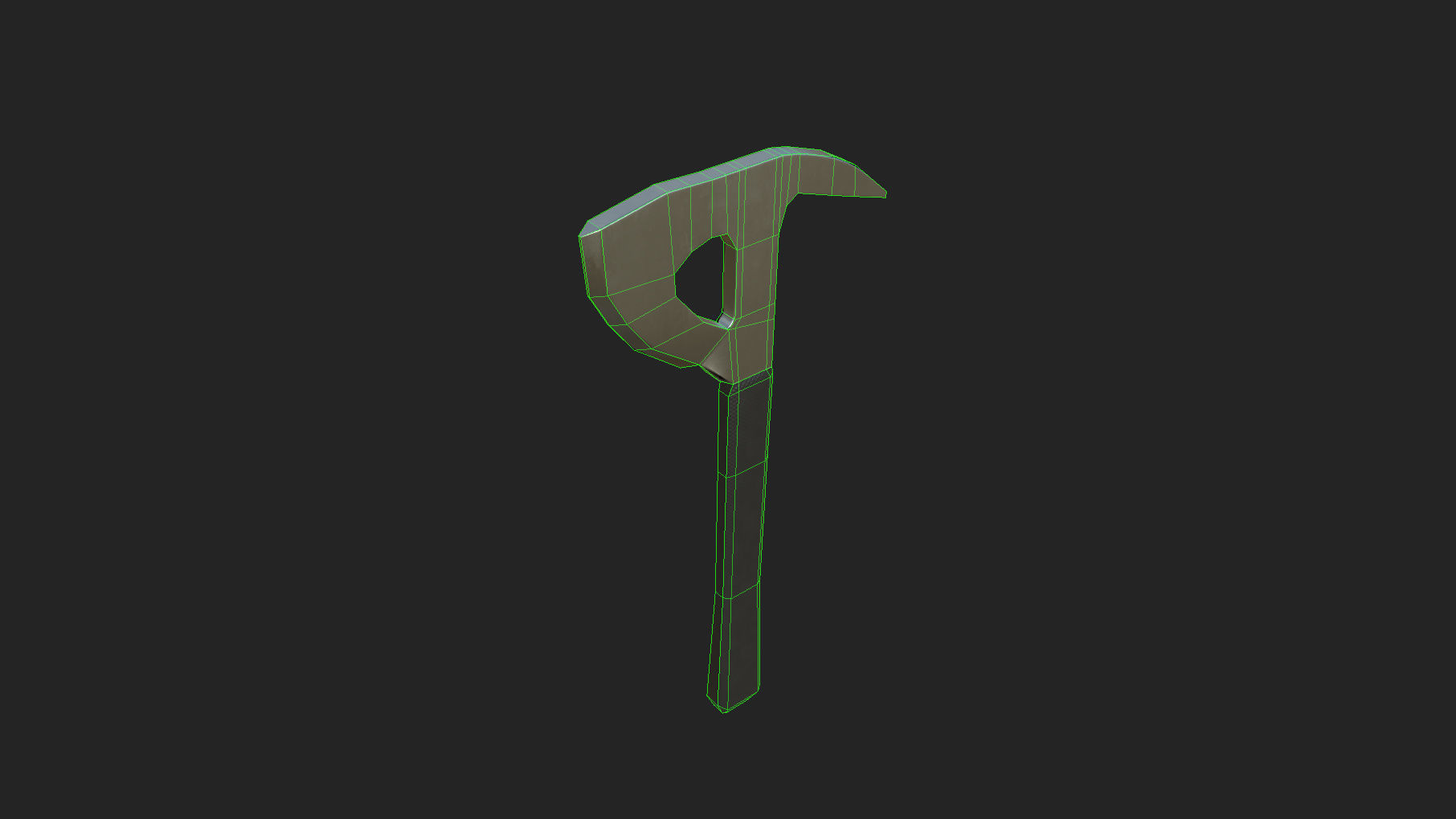 Fire Axe - one handed Low-poly 3D model_11