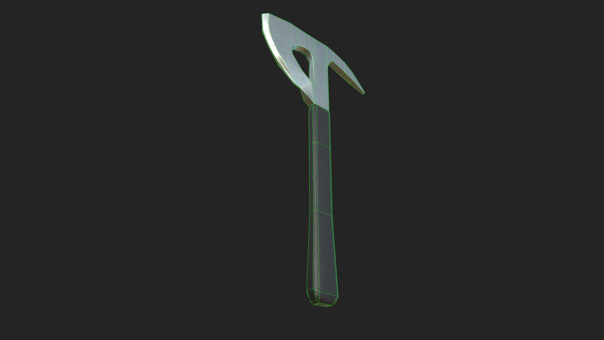 Fire Axe - one handed Low-poly 3D model_12