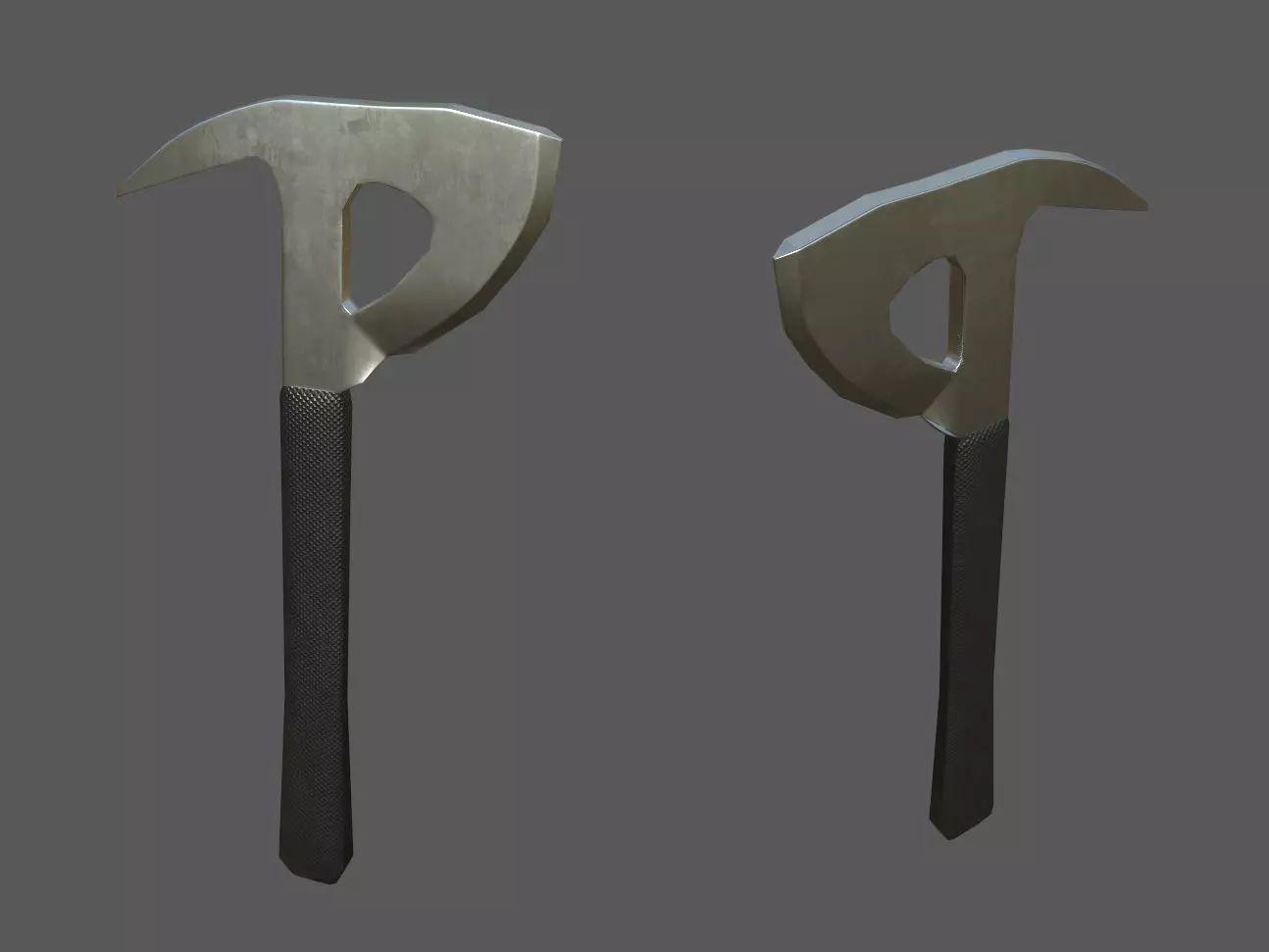 Fire Axe - one handed Low-poly 3D model_0