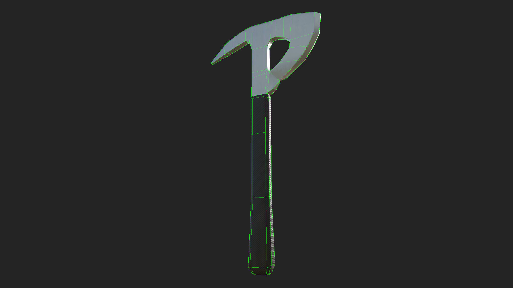 Fire Axe - one handed Low-poly 3D model_14