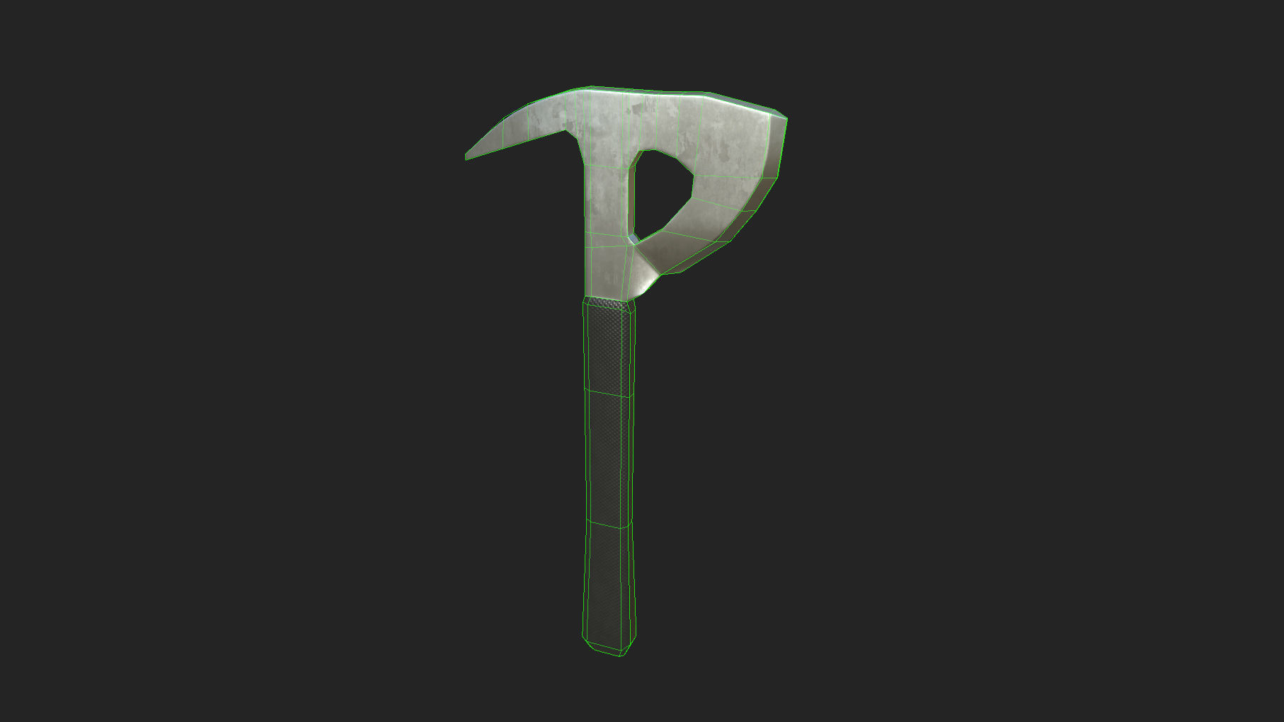 Fire Axe - one handed Low-poly 3D model_10