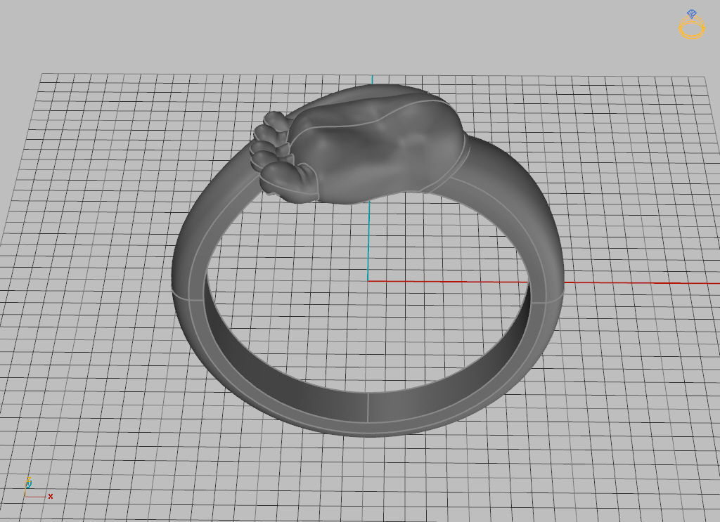Baby foot ring  8 size USA 3D print model_6