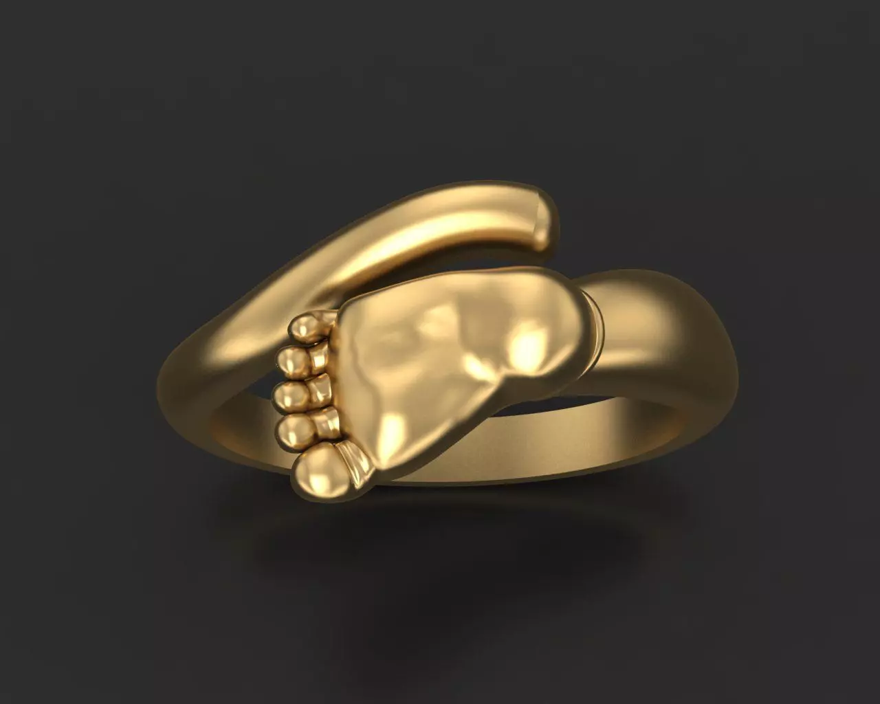 Baby foot ring  8 size USA 3D print model_0