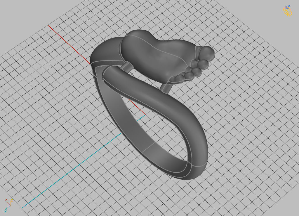 Baby foot ring  8 size USA 3D print model_4