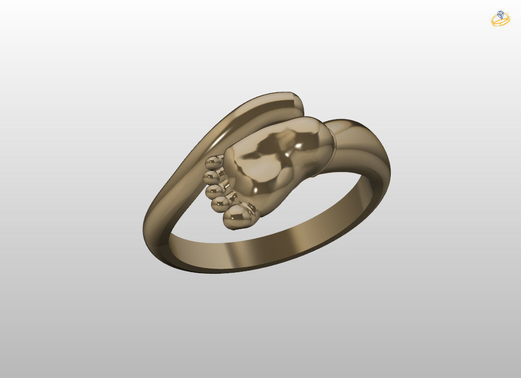 Baby foot ring  8 size USA 3D print model_9
