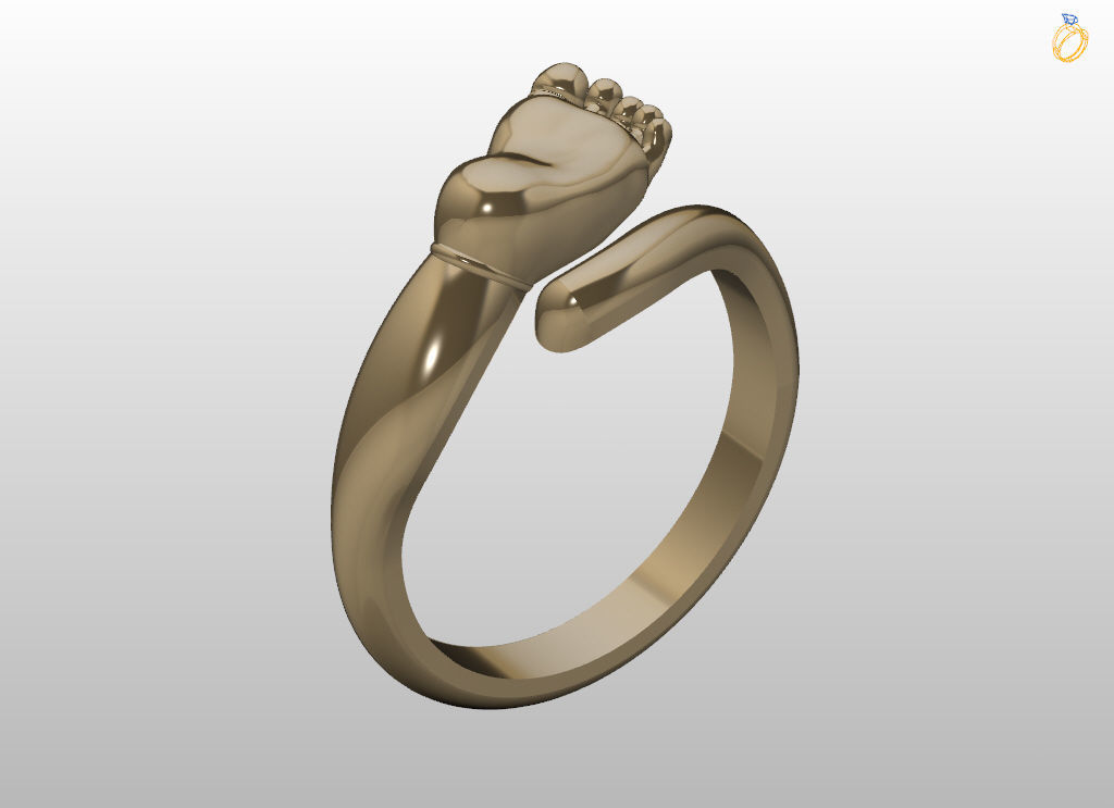Baby foot ring  8 size USA 3D print model_16