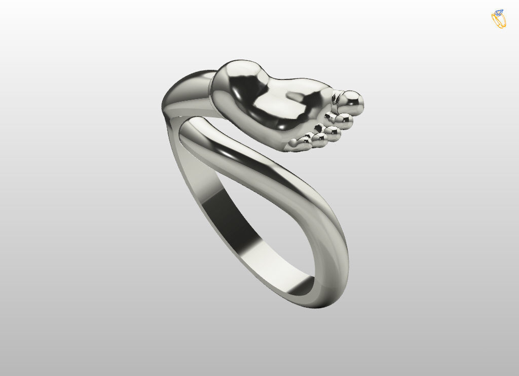 Baby foot ring  8 size USA 3D print model_25