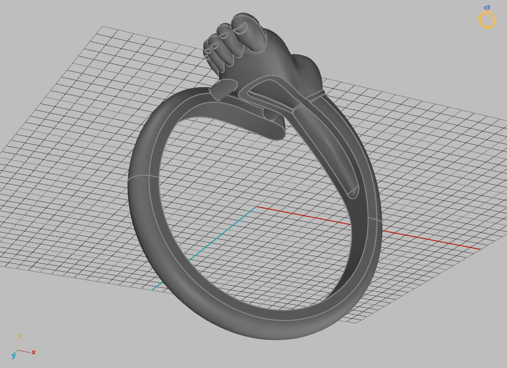 Baby foot ring  8 size USA 3D print model_7