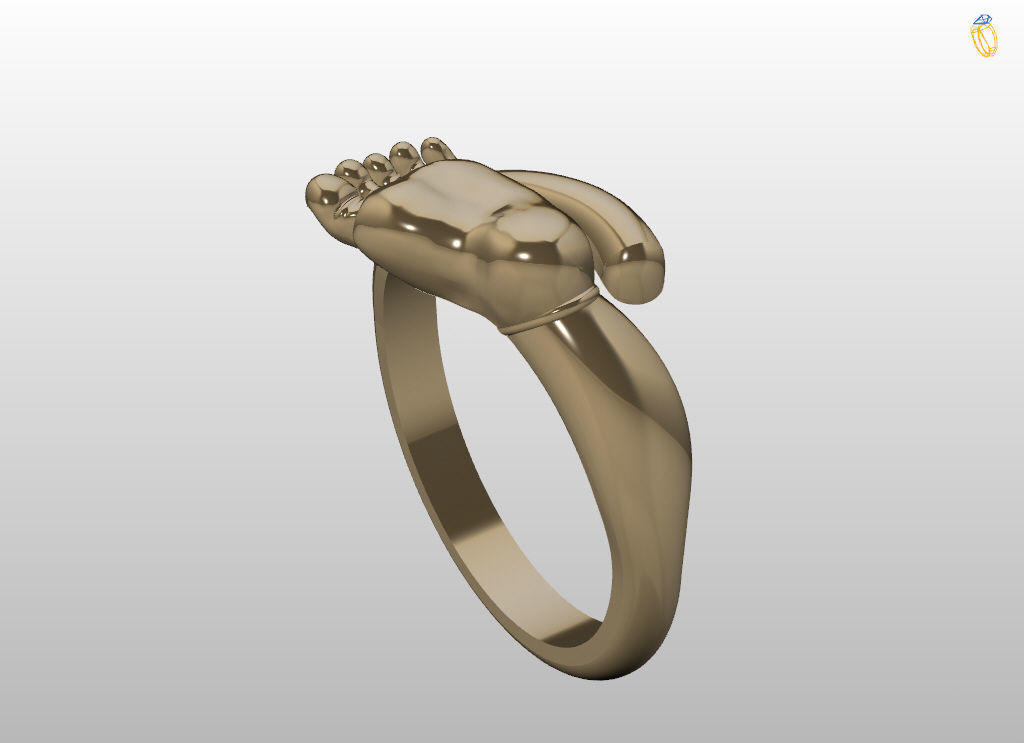 Baby foot ring  8 size USA 3D print model_14