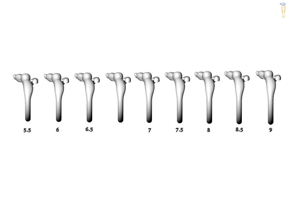 Baby foot ring  8 size USA 3D print model_1