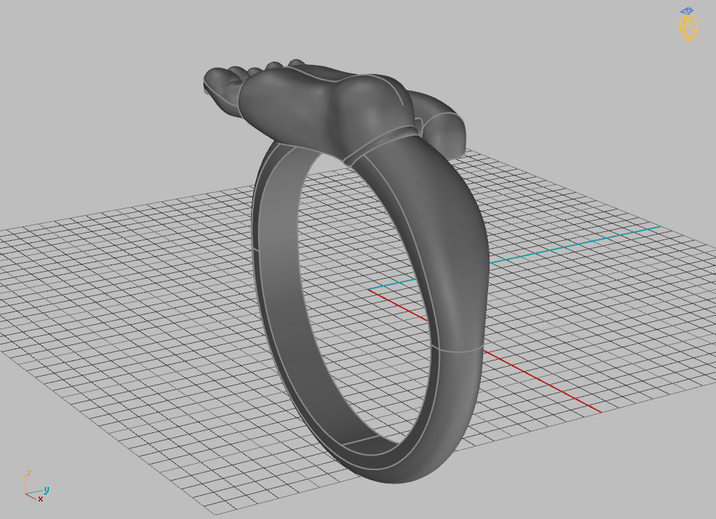 Baby foot ring  8 size USA 3D print model_8