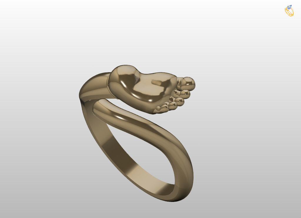 Baby foot ring  8 size USA 3D print model_10