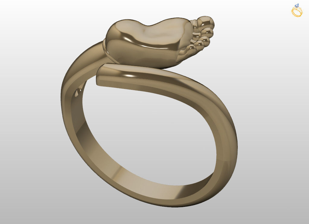 Baby foot ring  8 size USA 3D print model_11