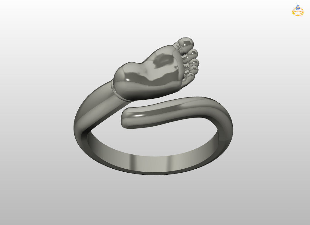 Baby foot ring  8 size USA 3D print model_18