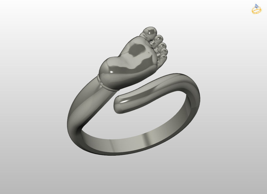 Baby foot ring  8 size USA 3D print model_17