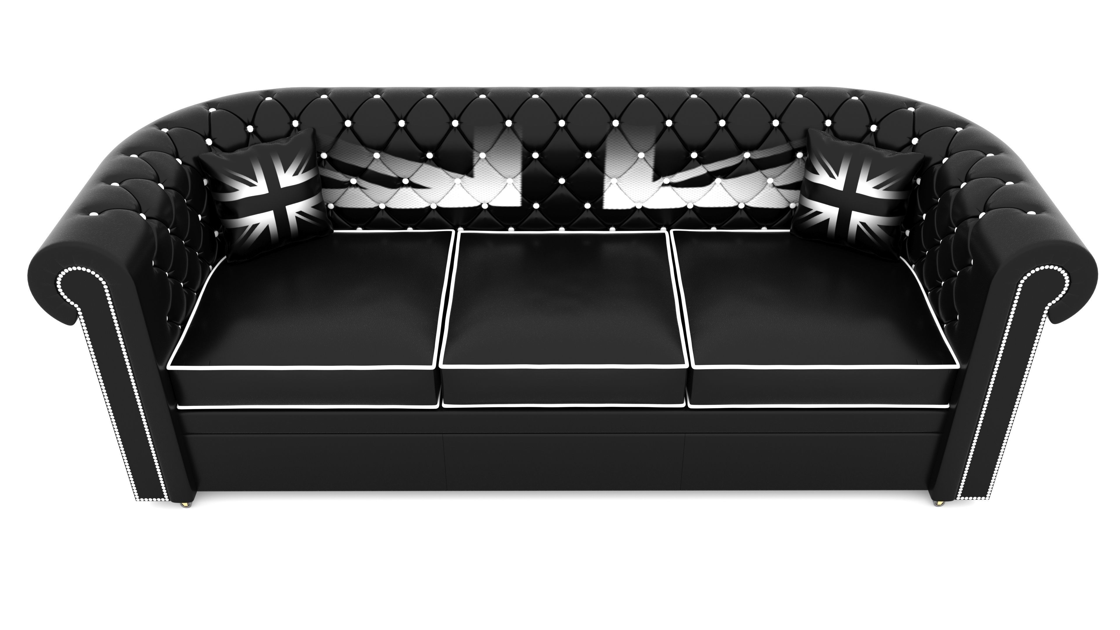 Chesterfield Sofa with Flag Motif 3D model_1