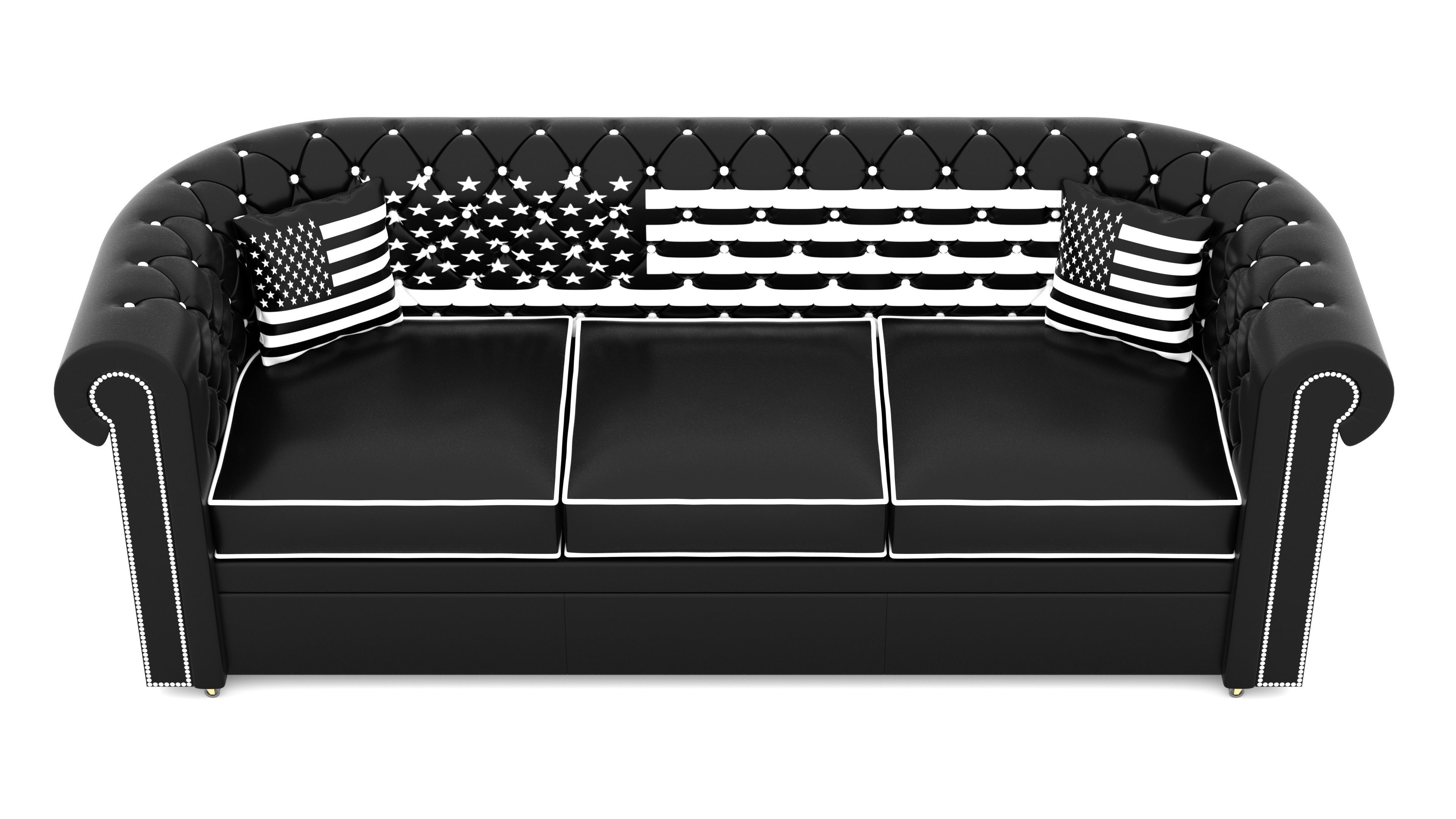 Chesterfield Sofa with Flag Motif 3D model_3