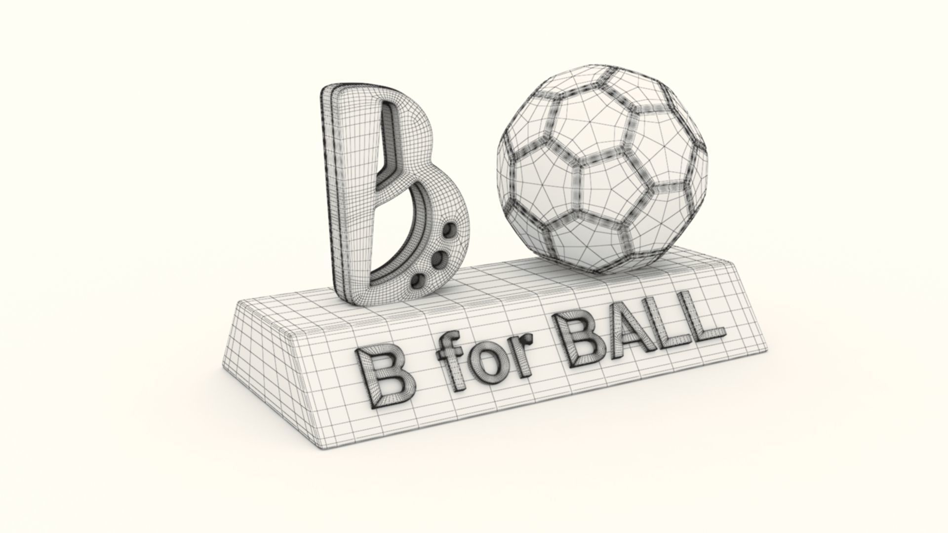 B for Ball Model 3D print model_7