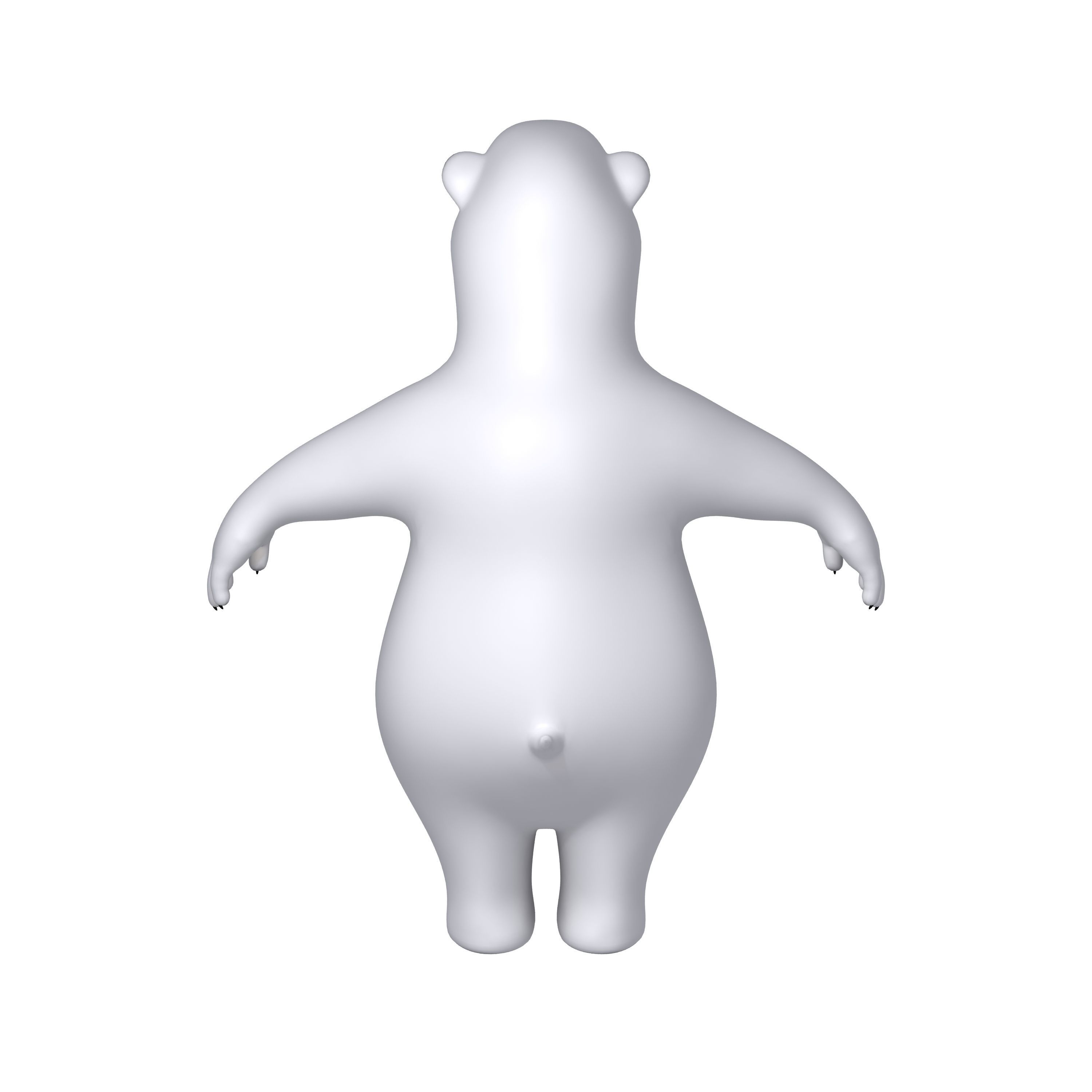 Polar Bear Cartoon 3D model_2