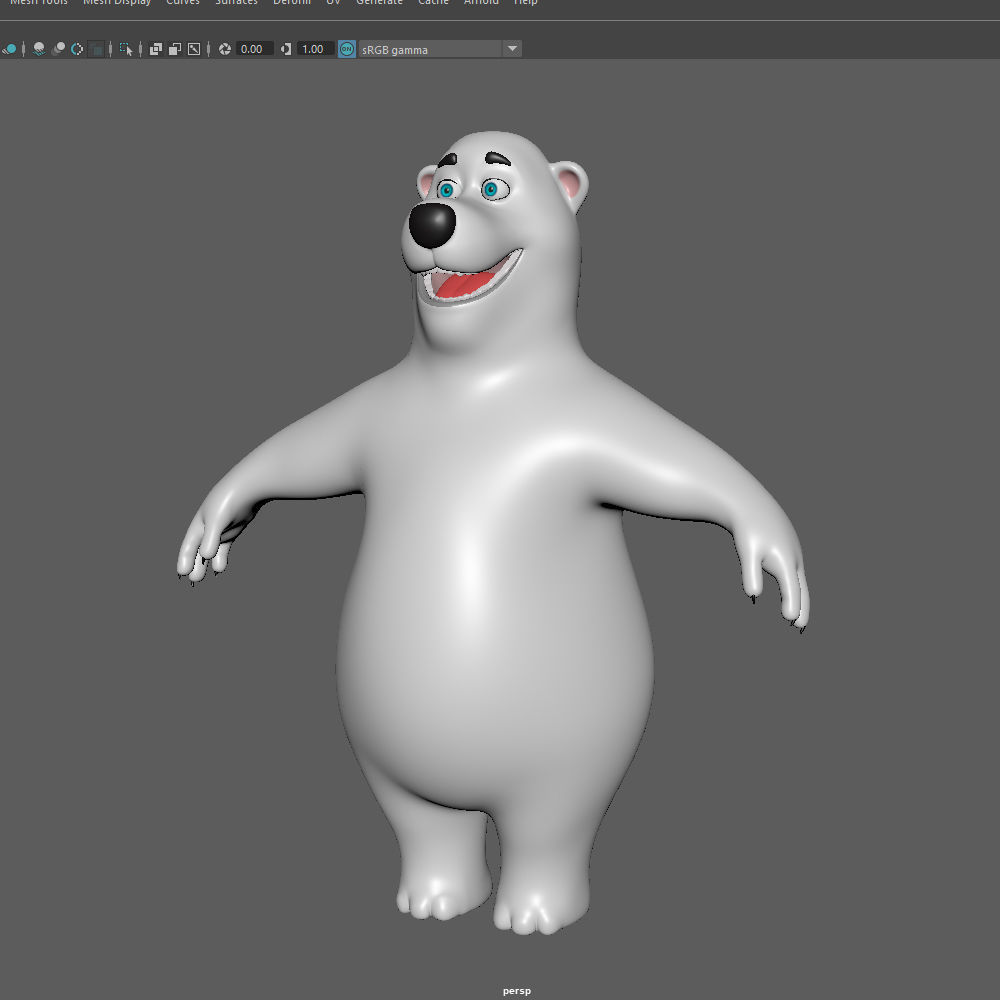 Polar Bear Cartoon 3D model_12