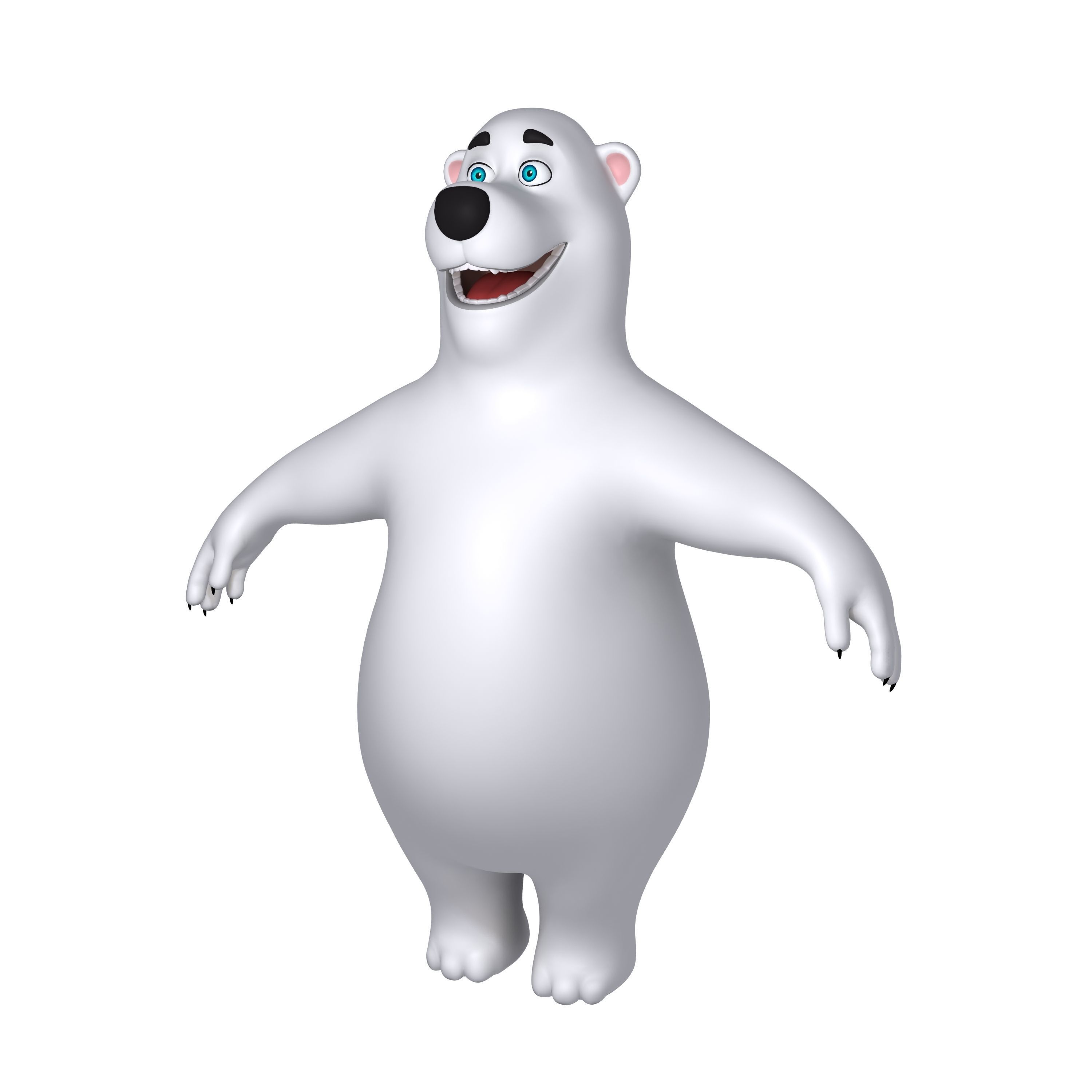 Polar Bear Cartoon 3D model_3