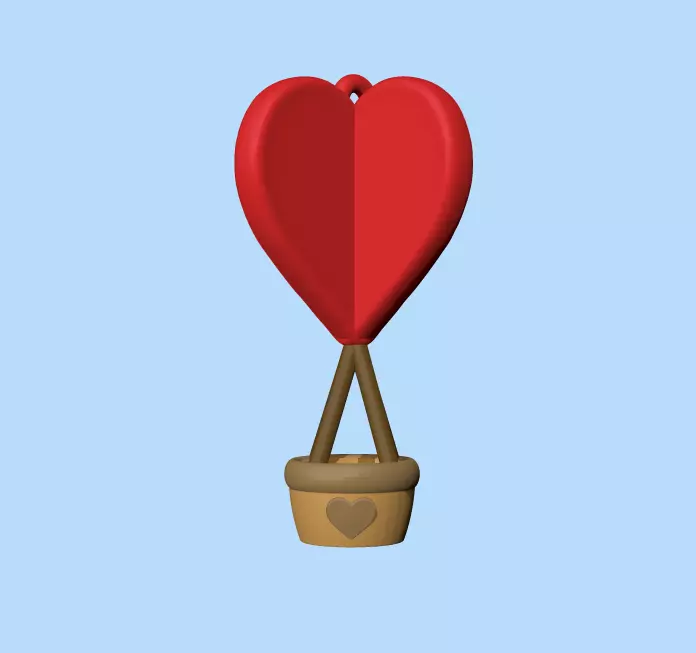 Cute Heart Balloon - Charm- Valentines day 3D print model