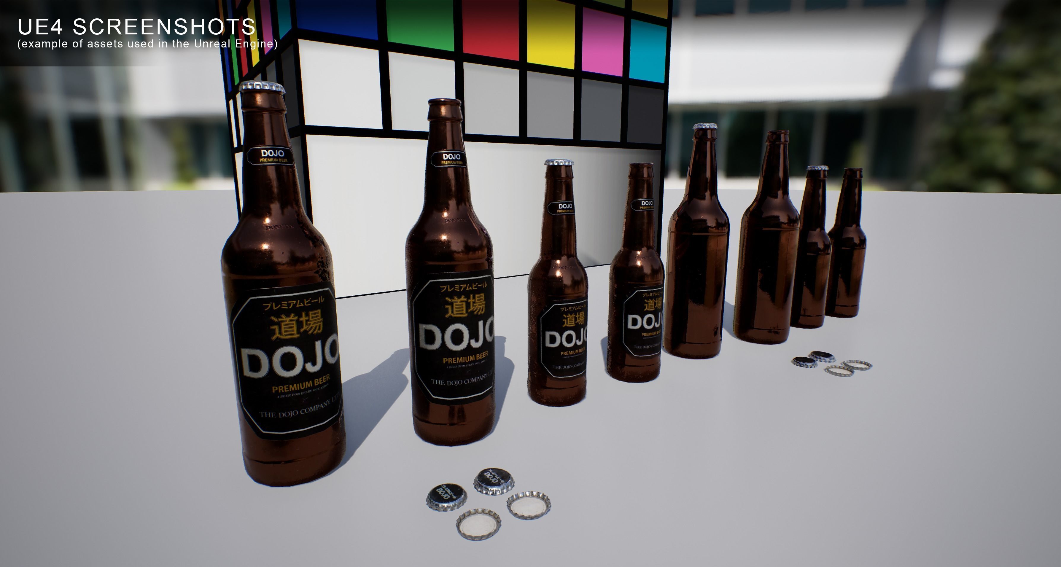 Beer Bottle and Cap Set - PBR Game Ready -  Low-poly 3D model_10