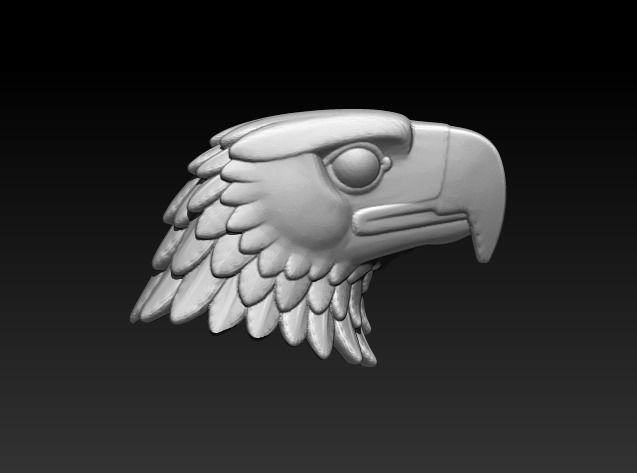 Eagle Head Bust Statue 3D print model_1