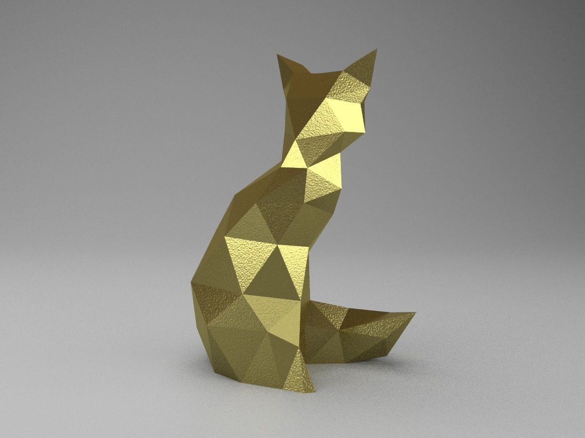 Modern Sculpture of Fox 3D print model_3