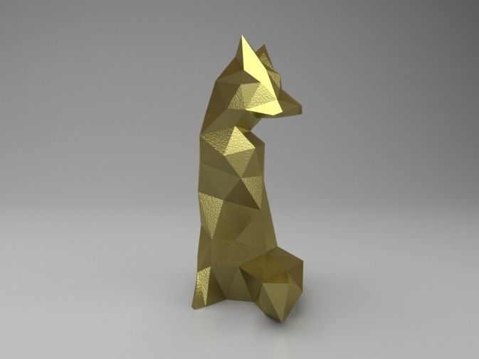 Modern Sculpture of Fox 3D print model_2